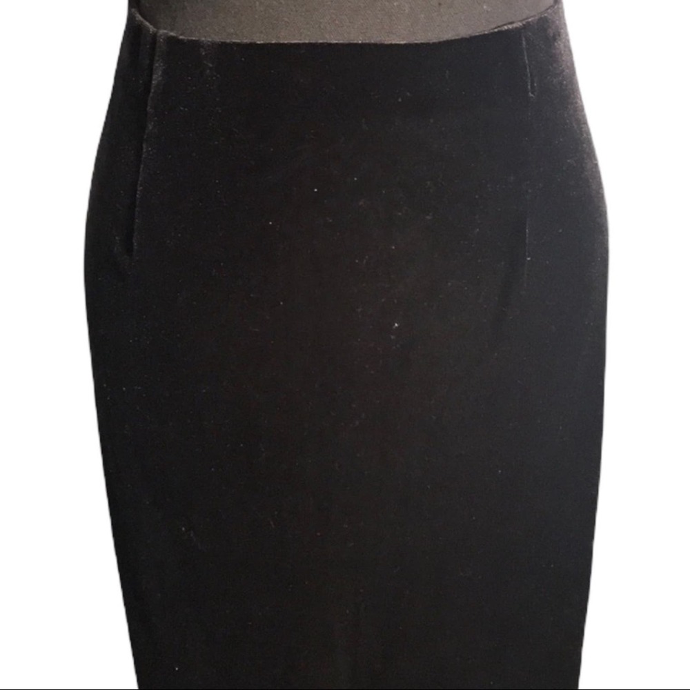 Dress Barn Vintage Black Velvet Maxi Skirt Size M - Picture 3 of 4